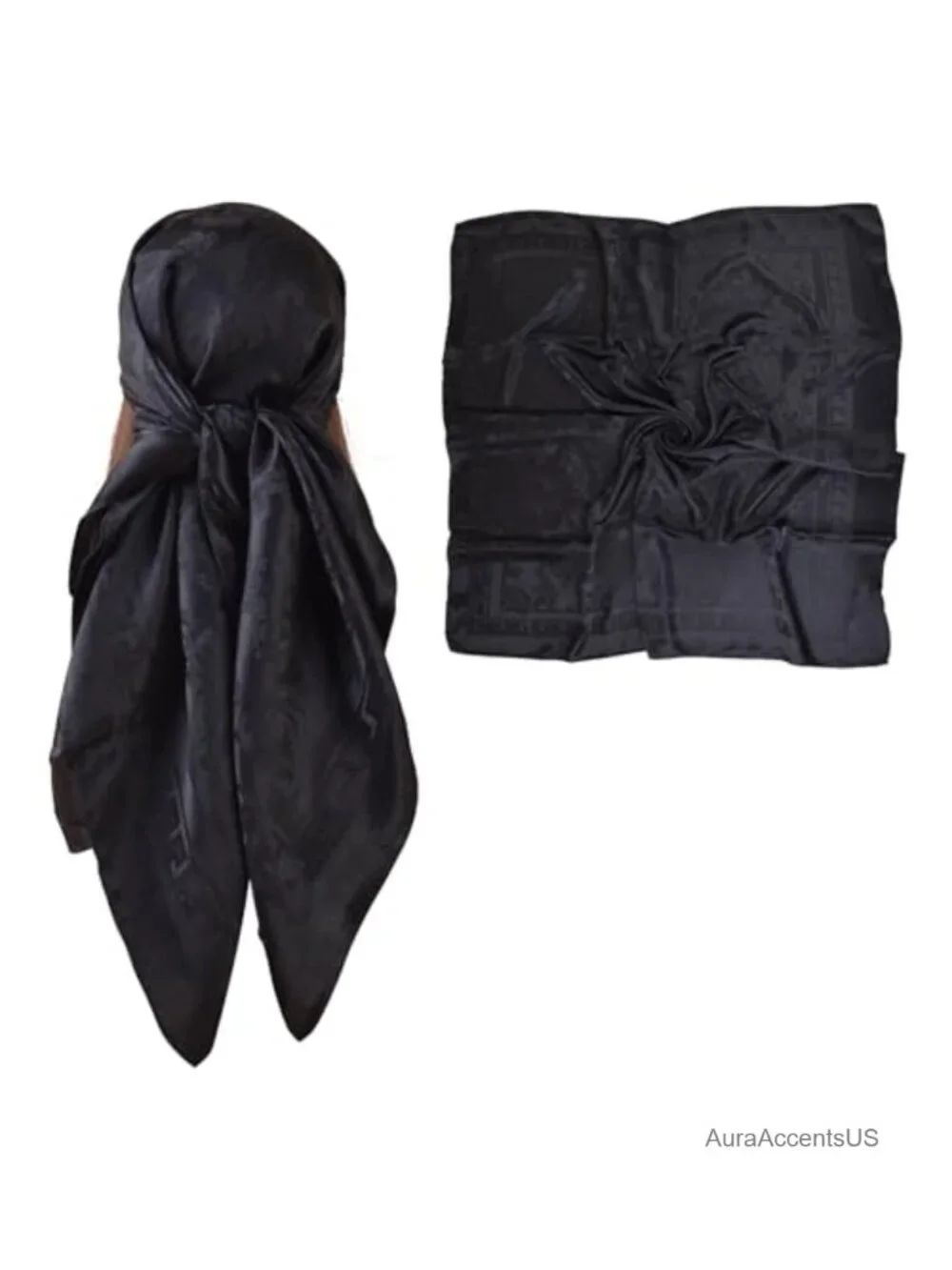 35x35 Silk Like Polyester Head Scarf Wraps Sleeping Bandana